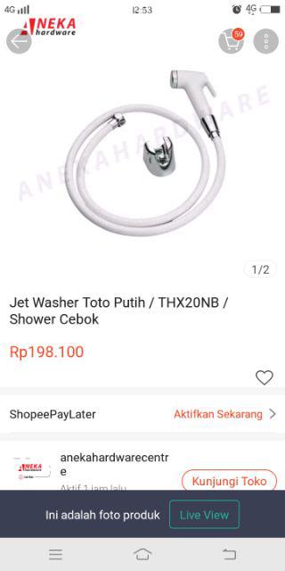 Jet Washer Toto Putih / Thx20nb / Shower Cebok