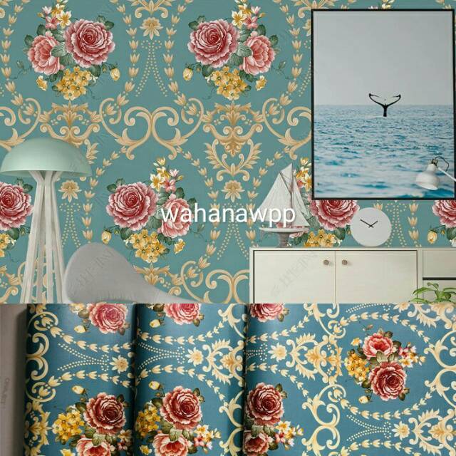 Walpaper dinding Bunga Mawar Tosca Elegant