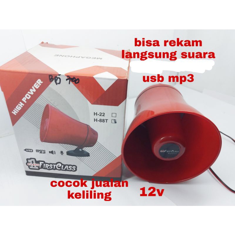 Speaker Corong Jualan Keliling Firstclass usb mp3 Bisa Rekam Dc12v