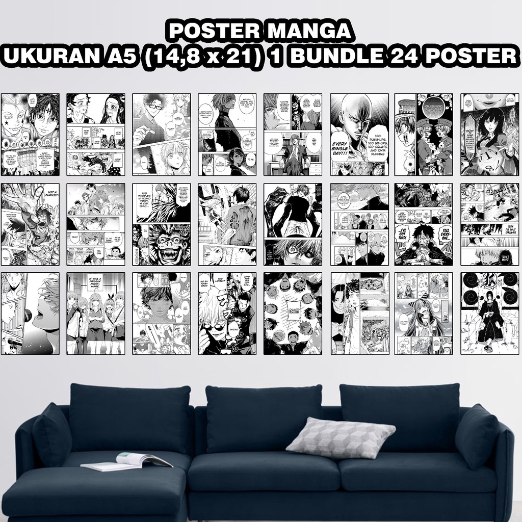 [24 POSTER] COD // POSTER AESTHETIC MURAH // POSTER DINDING KAMAR AESTETIK COWOK CEWEK // POSTER BAND MUSIK // POSTER WALL DECOR PURPLE POSTER / BLACK WHITE / MANGA-24 MANGA