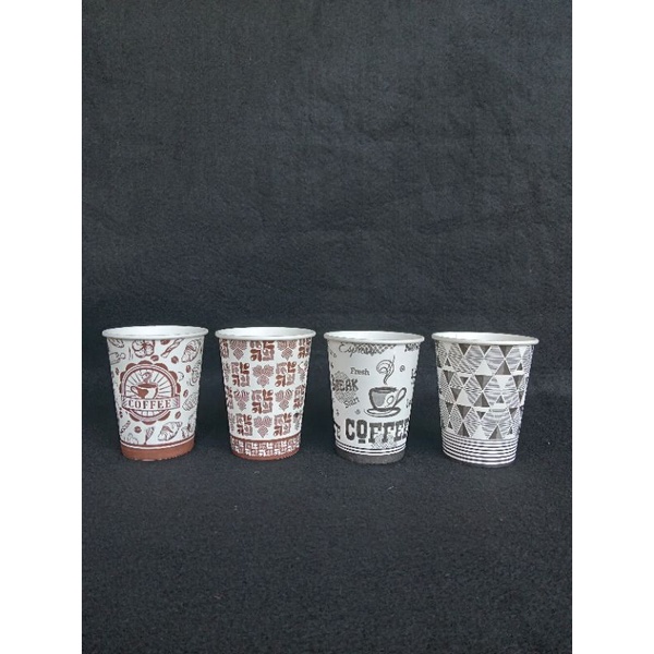 Paper Cup 8 Oz / 8oz Per Pack ( isi 50pcs ) Gelas Kertas Kopi Motif