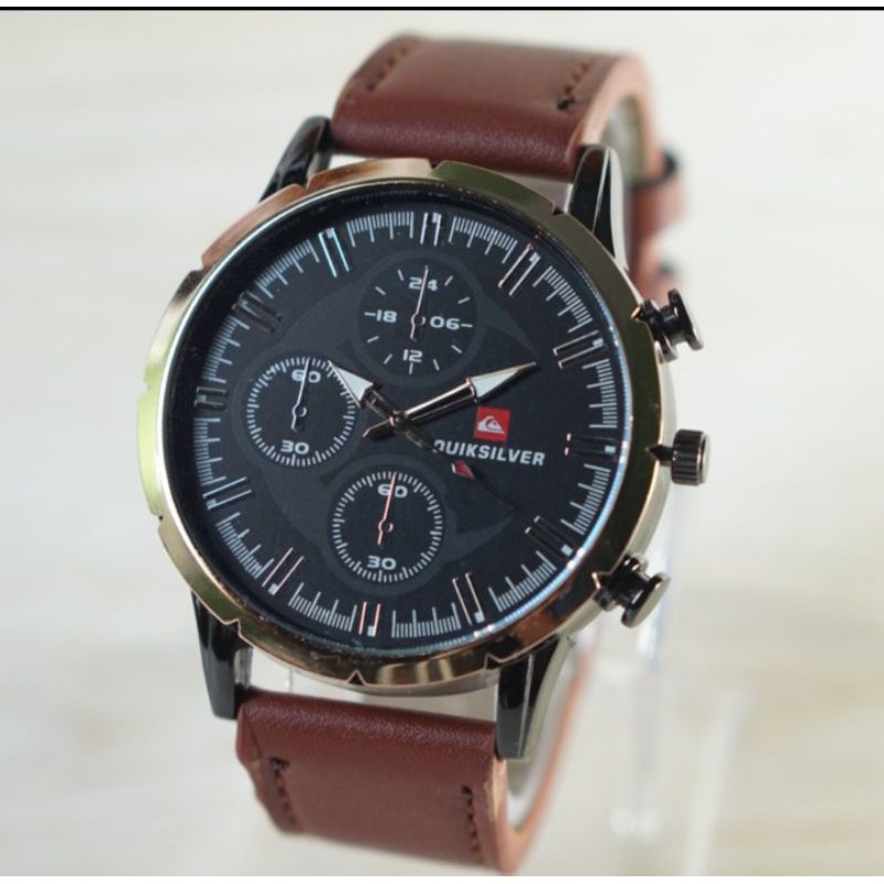JAM TANGAN PRIA CHRONO MURAH QS QUICKSILVER KULIT SPORT