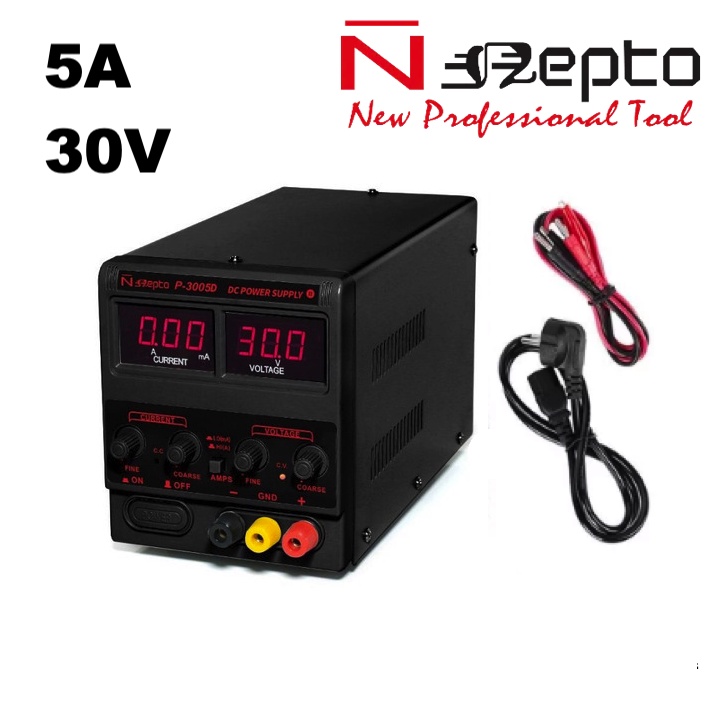 NEPTO P-3005D NEPTO 3005D 30V 5A Black DC Power Supply Adjustable 3 Digit Original