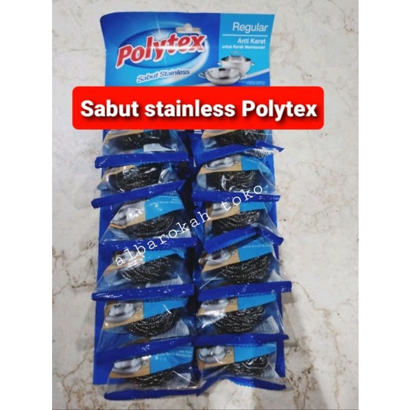 Sabut stainless Polytex 12,5 gr / sabut kawat cuci piring / sabut stainless reguler