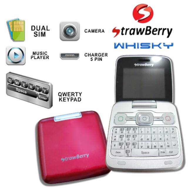 Hp Flip Strawberry Whisky Qwerty Model Unik Murah Baru