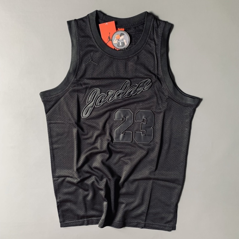 Jersey Basket Jordan 23 Triple Black Mesh Jersey | Baju Basket