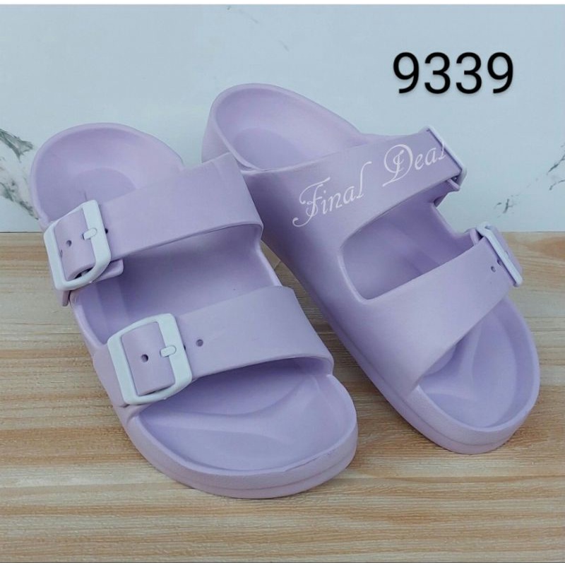 Sandal Karet Wanita 2 Strap, Sendal Selop Anti Slip Korean Slip On