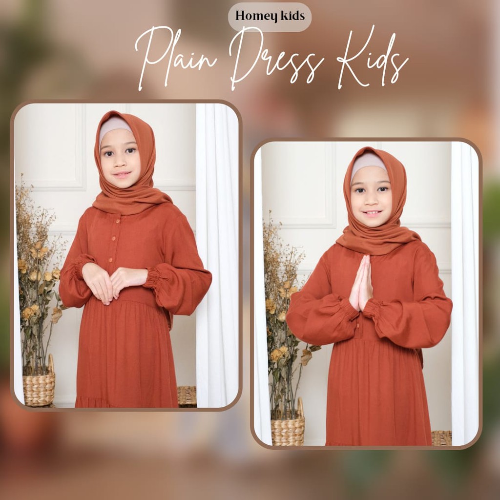 New-Gamis Anak/Homey Dress Anak-Homey Dress Polos-Bahan Katun Rayon Premium-Busana Muslim Anak murah