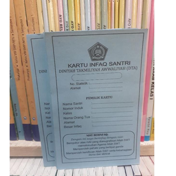 

Produk Baru kartu infaq santri DTA 50 lembar
