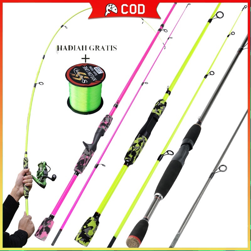 Sougayilang 1,8M 2 bagian pemintalan/pengecoran pancing M Power EVA Handle pancing