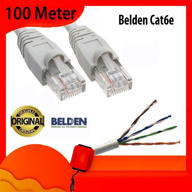 Kabel LAN UTP Belden Cat 6 100M - Cat6 Belden Original Siap Pakai