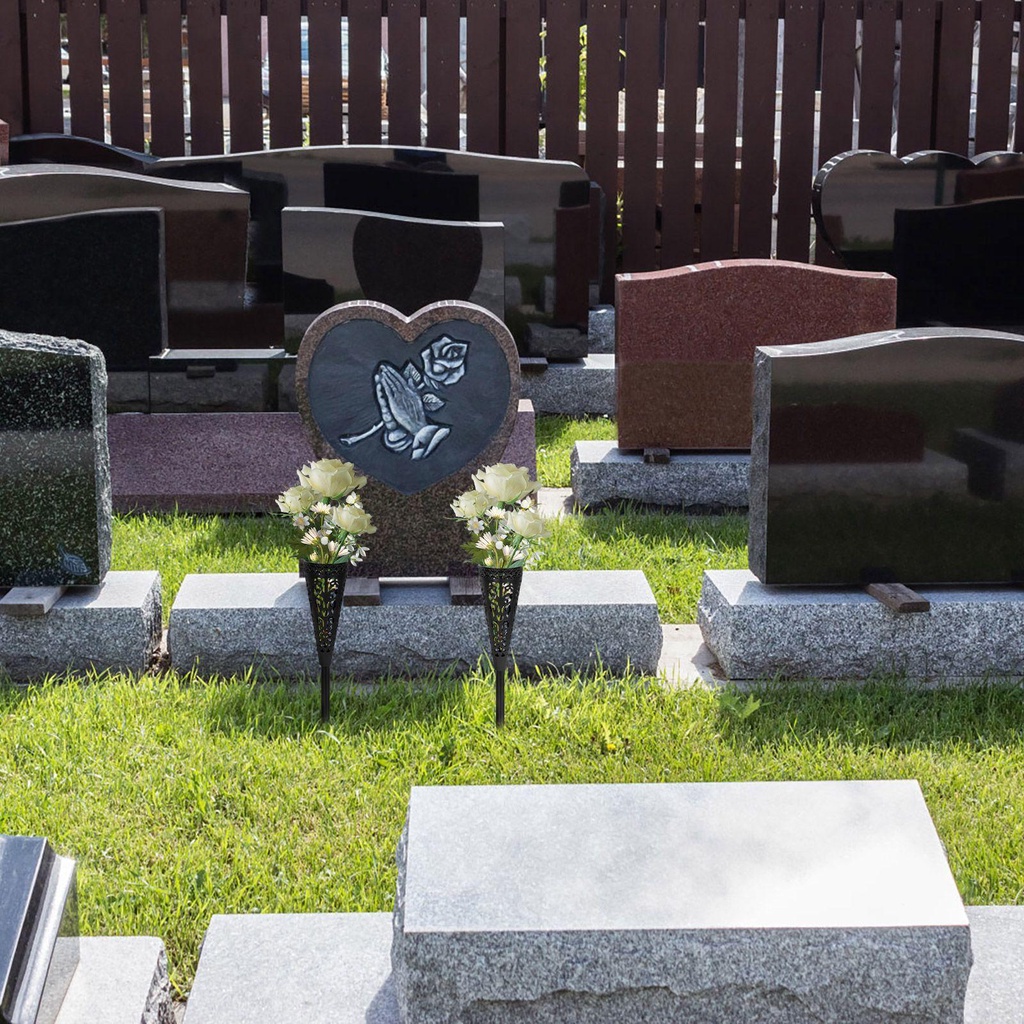 Solighter 2Pcs Tempat Bunga Makam Vas Halaman Luar