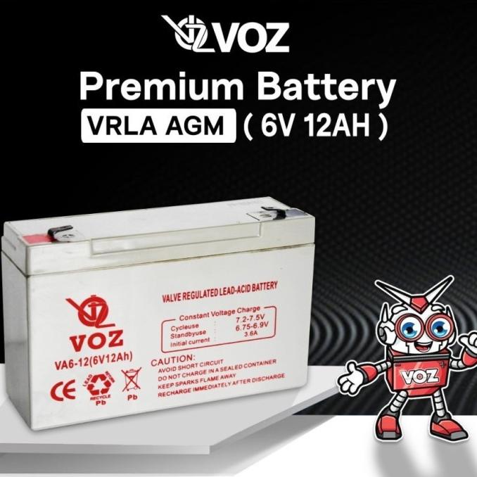 }}}}}}] AGA88 Baterai Aki VOZ 6V 12Ah VRLA Batre Mobil Motor Mainan Anak Lampu