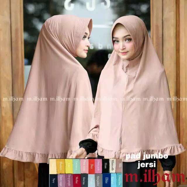 Hijab Instan Adzriah Variasi Rempel Bahan Jersey - Jilbab Syari Sopan - Khimar Jumbo Rempel-2
