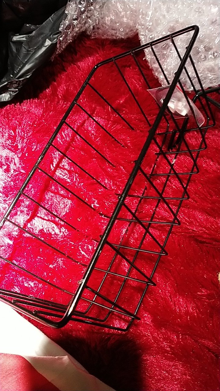 Kesi Putih / Kesi Hitam Keranjang Besi Gantung Serbaguna Rak Bumbu Dapur Wall Grid