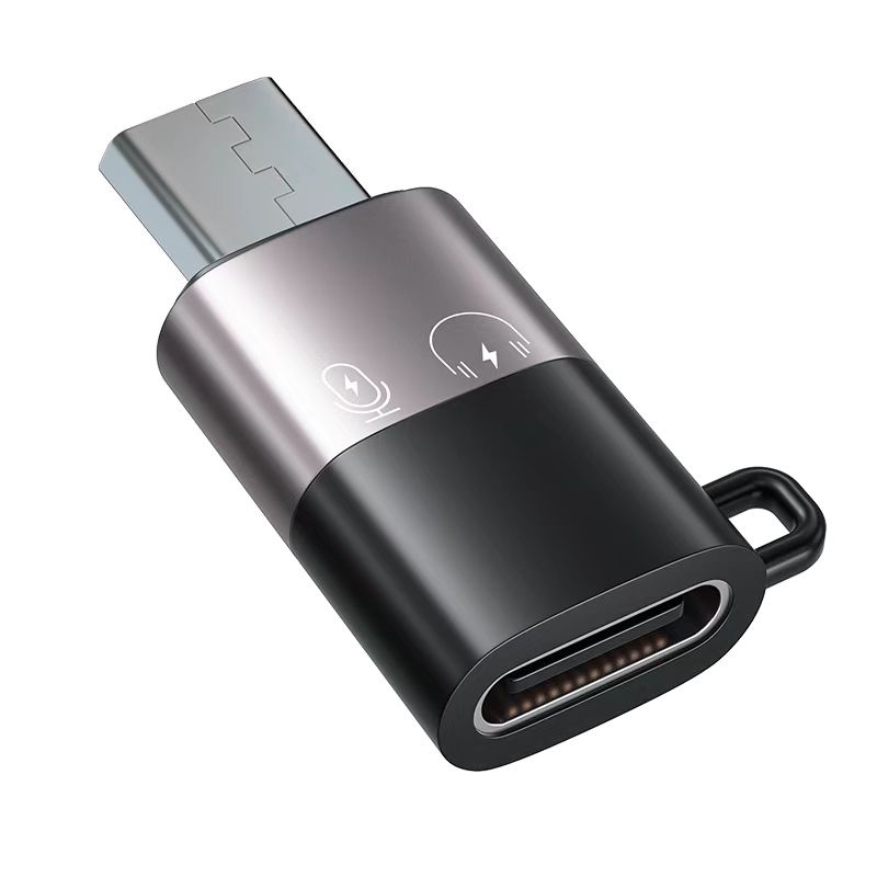 Topspot Microphone Adapter Logam Type-c KE Micro USB C Mini Portabel OTG Adaptor Pengisian Cepat &amp; Transmisi Sinkronisasi Data Konverter USB3.0 Tipe-C ke pengisian cepat USB