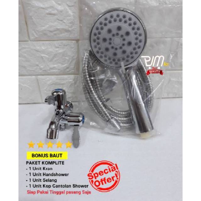 Kran Shower Set Kamar Mandi Kran Cabang Engkol