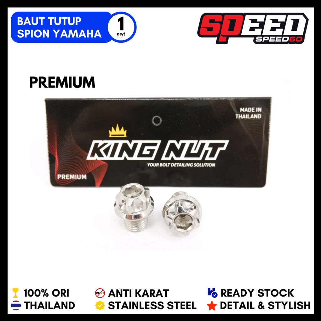 Premium Baut Tutup Spion Yamaha Mio Fino Nouvo Jupiter Vega Vixion Probolt King Nut Thailand