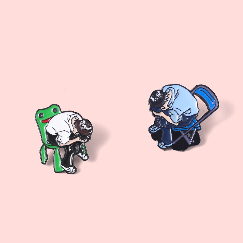 Bros Pin Enamel Bentuk Kartun Hewan Katak Untuk Anak Laki-Laki