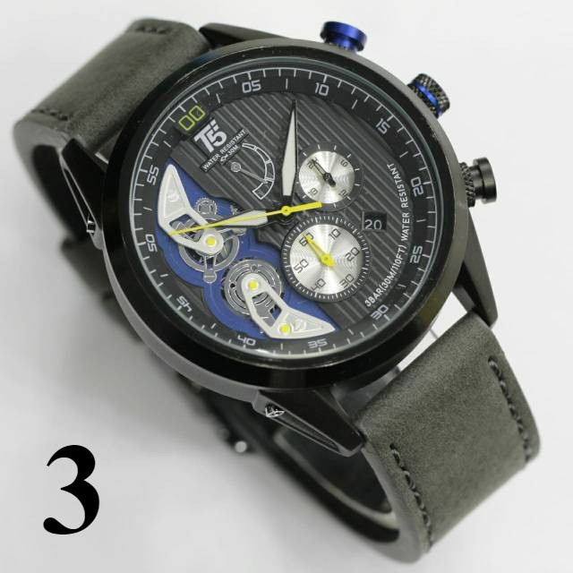 Jam Tangan Pria T5 H3629 T5 H 3629 leather original bergaransi free box