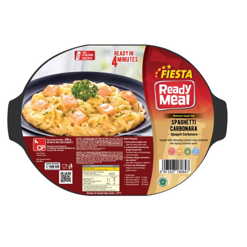 

Fiesta Siap Saji Pasta Karbonara / Ready Meal Spaghetti Carbonara | Berat Bersih 320gr