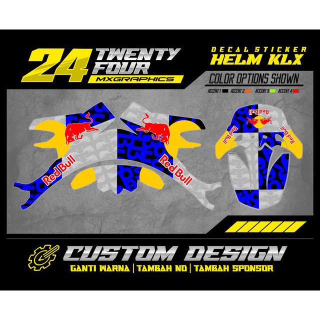 Decal helm klx 150 - Wraping helmet - sticker helm  klx - kyt - gm - snail - cargloss  TWHL0016