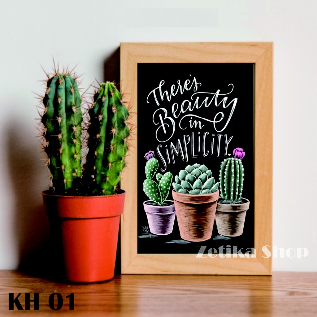 KH01 FRAME BINGKAI KAYU QUOTES POSTER HIASAN DINDING 