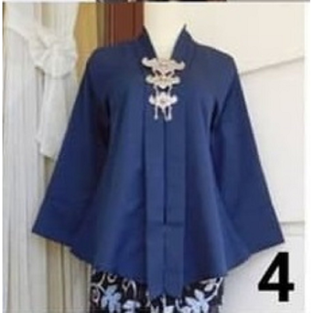 Kebaya Modern Kutubaru Atasan Kebaya Wisuda Floy Aneka PIlihan Warna-ATASAN NAVY