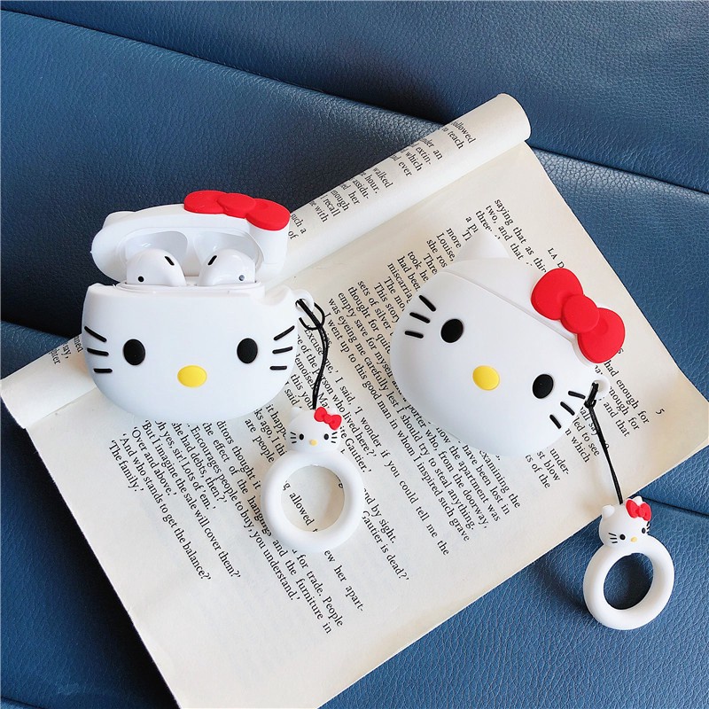 3d Kartun Lucu Hello Kitty AirPods Pro3 AirPods Pro Anti Jatuh Silikon Lembut Pro 3Case Headset Perlindungan Cover