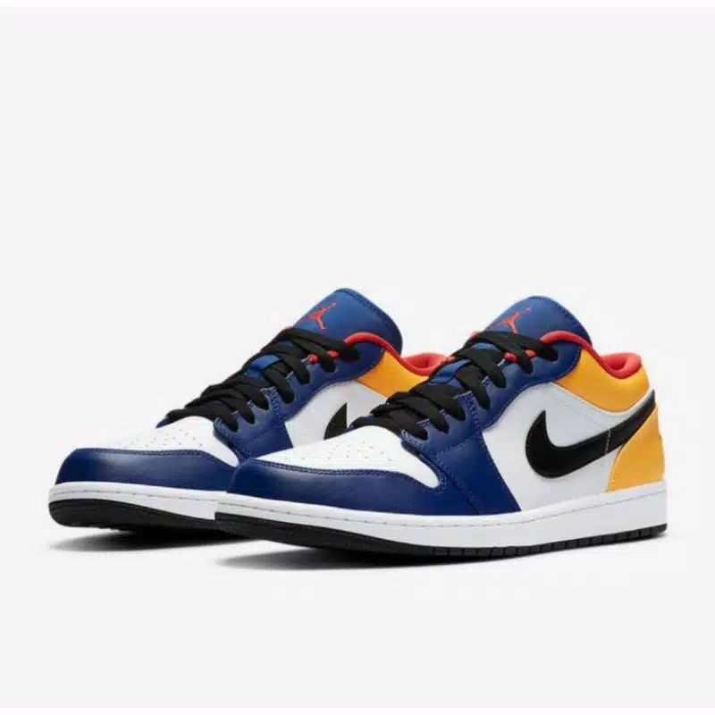 Sepatu Nike Air Jordan 1 Low Royal Blue Yellow Biru Kuning Premium