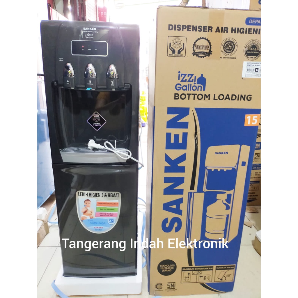 Sanken Dispenser Galon Bawah HWD 520 IC Dispenser Galon Bawah BLACK 170 Watt