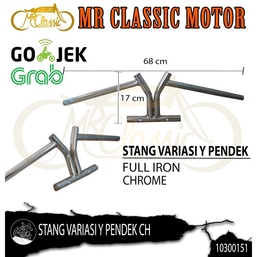 Jual Stang Motor Y Pendek Chrome Custom Variasi Indonesia|Shopee Indonesia