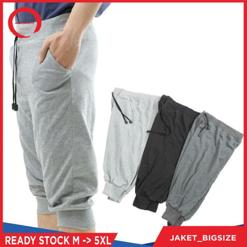 JOGER PANTS JOGGER 3/4 ATAU 7/8 WARNA HITAM NAVY ABU MUDA ABU TUA UKURAN M L XL 2XL 3XL 4XL 5XL