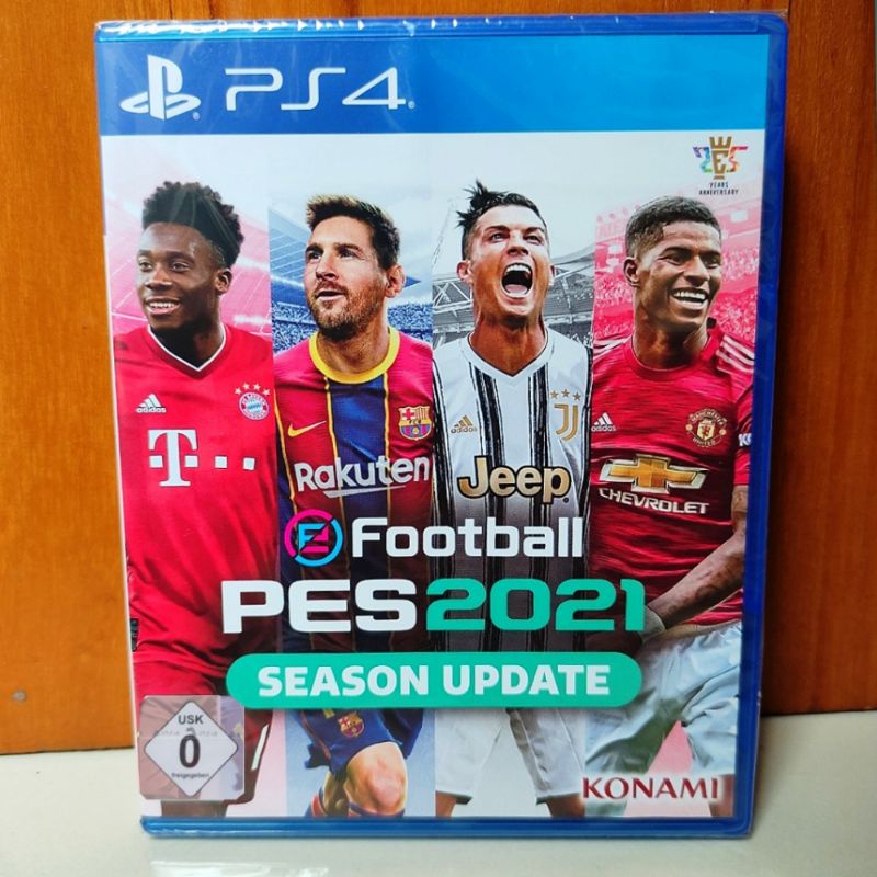 Pes 2021 PS4 BARU SEGEL Kaset Pes2021 Playstation PS 4 5 eFootball Konami CD BD Game Games Sepak Bola 21 Pes21 Pro Evolution Soccer Bola Football Pes 2022 Fifa 22 Soccer Sports patch 2023 update terbaru option file apdet ronaldo al nassr nasr original ori