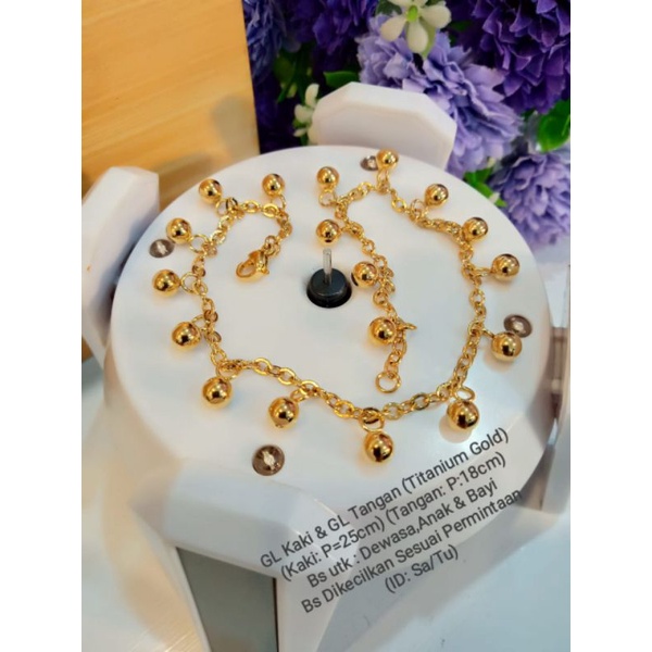 gelang kaki / tangan mainan bola titanium