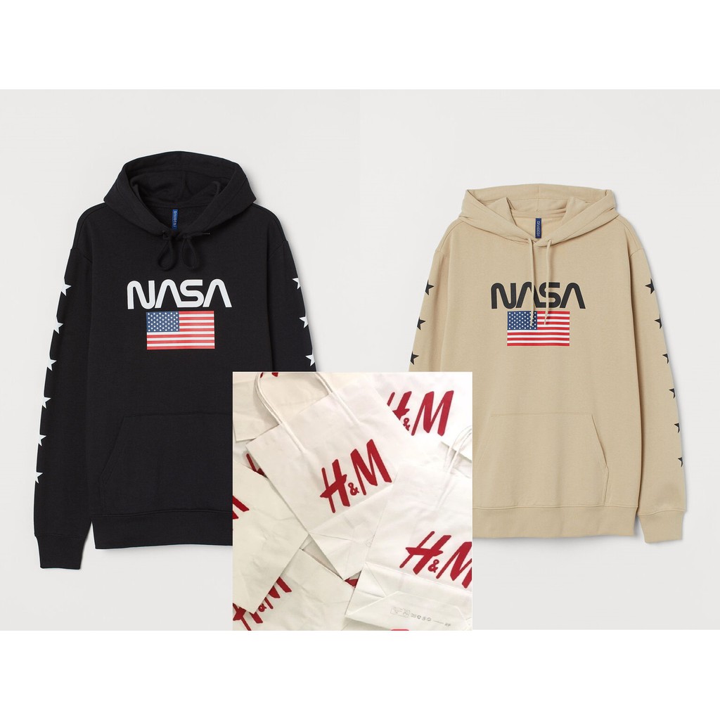Hoodie H&M Hnm Nasa USA Flag Astronot Original