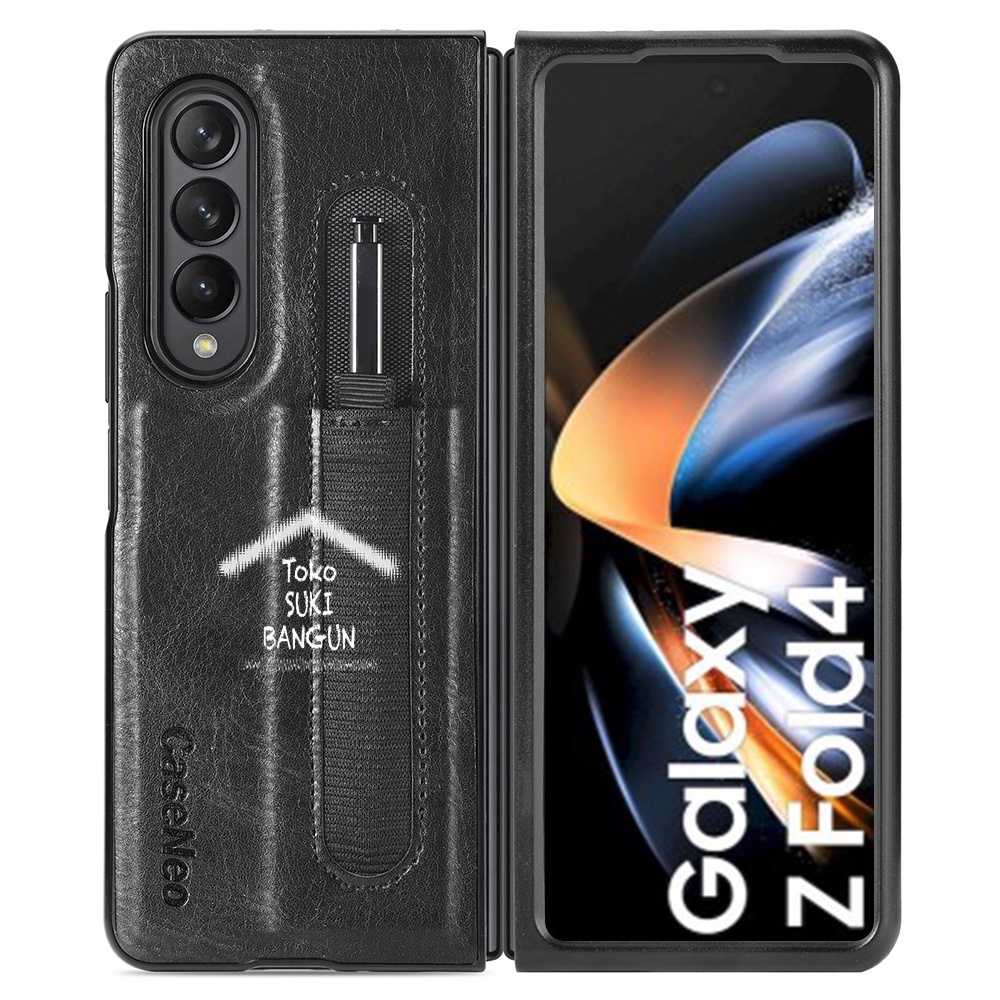 Case Samsung Galaxy Z Fold4 Fold 4 Leather Deluxe Stylus Slot Cover Pouch Protector Casing ZFO4-002