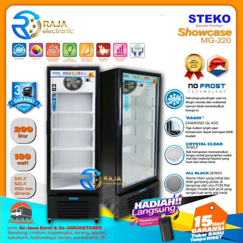 Showcase STEKO MG-220 5 RAK Display cooler bergaransi resmi