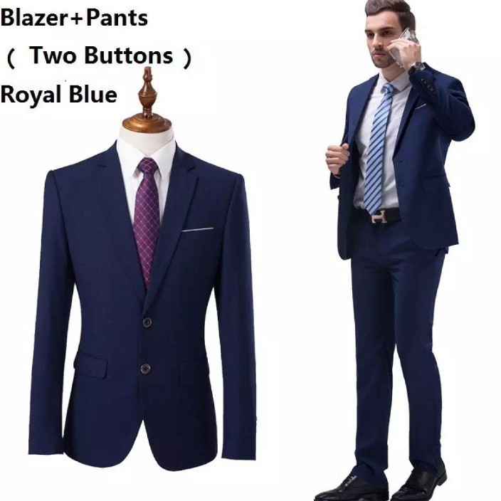 SETELAN BLAZER SEMI FORMAL PRIA SLIMFIT 3IN1 - DOUBLE BUTTON MAXFIELD NAVY HIGH TWIST NIKAYU