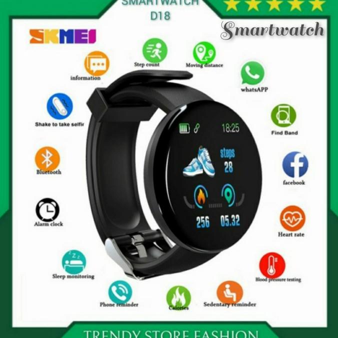 RECOMENDED SKMEI D18 ORIGINAL JAM TANGAN PRIA BISA WANITA BLUETOOTH SMARTWATCH