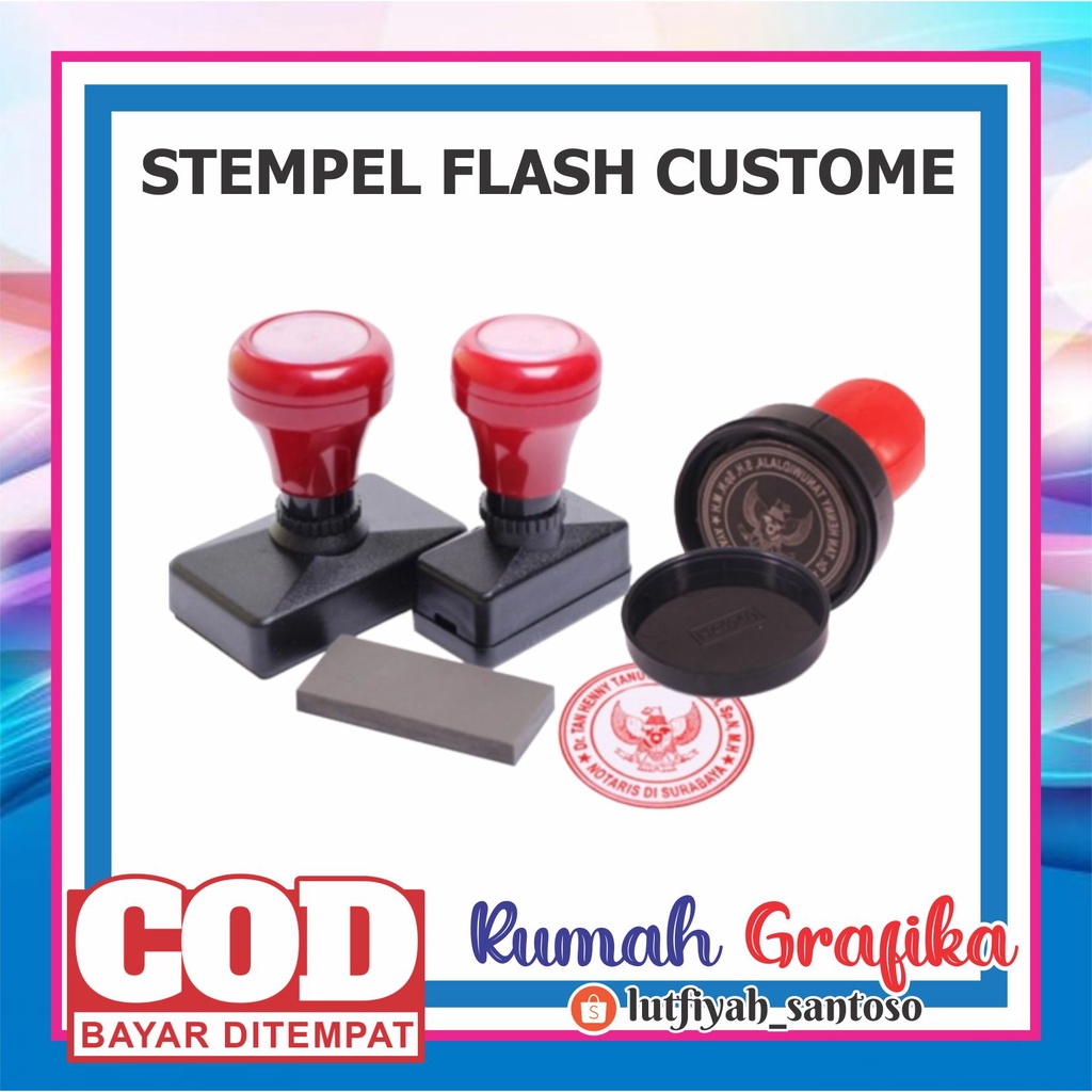 

Stempel flash / Stempel Custom / Stempel Nama / Stempel Lunas / Stempel Toko / Stempel Logo Olshop