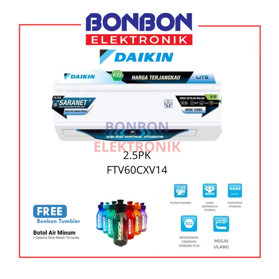 Daikin AC 2.5PK FTV60CXV14 / 2.5 PK FTV 60 CXV14 Malaysia Standard