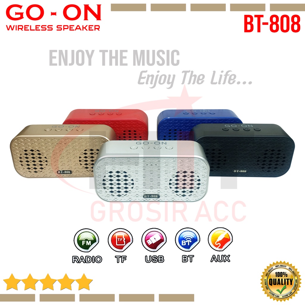 Speaker High Power Bluetooth Wireless GO-ON STEREO BT-808