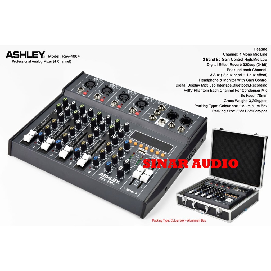 MIXER AUDIO ASHLEY REV 400+ -REV400+ 4 CHAINEL ORIGINAL