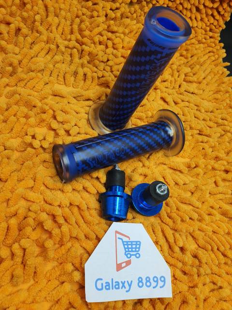 Handgrip karbon kitaco + Jalu Stang biru universal