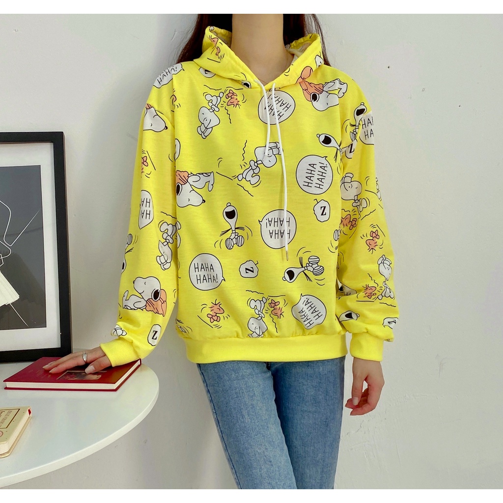 Victoria  Hoodie Sweater Motif Kartun Import Tanpa Kantong 4050