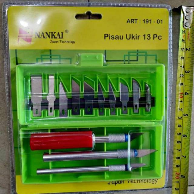 PISAU CUTTER 13in1 NANKAI / ALAT UKIR PAHAT KAYU / PISAU UKIR NANKAI 13 PCS