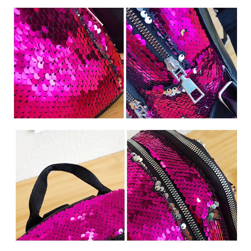 Tas Ransel Sequin LOL LED lampu - LOL6 backpack tas punggung anak perempuan