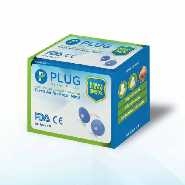 Plug Nasal Filter 1 Box (isi 6 pack isi 2 pcs)  /Nosk Masker Hidung Haji Umroh