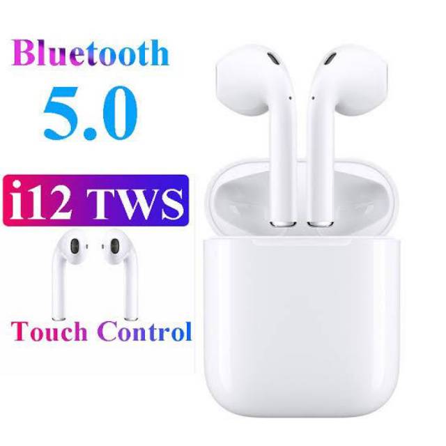 Headset i12 TWS Bluetooth V5.0 Earphone Wireles Sporty HF Bluetooth i12 TWS